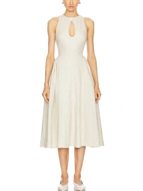 LPA Sleeveless Keyhole Midi Dress - Cream